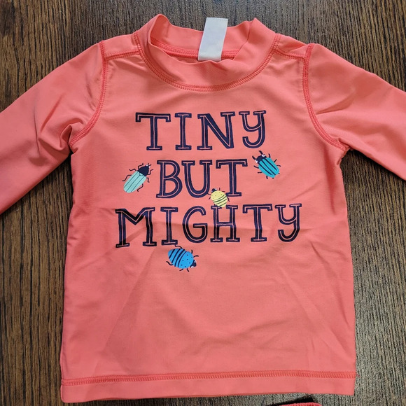 Carter's Tiny But Mighty Rashguard and Swimming Trunks Set Size Boy's 9 Months - Picture 2 of 6